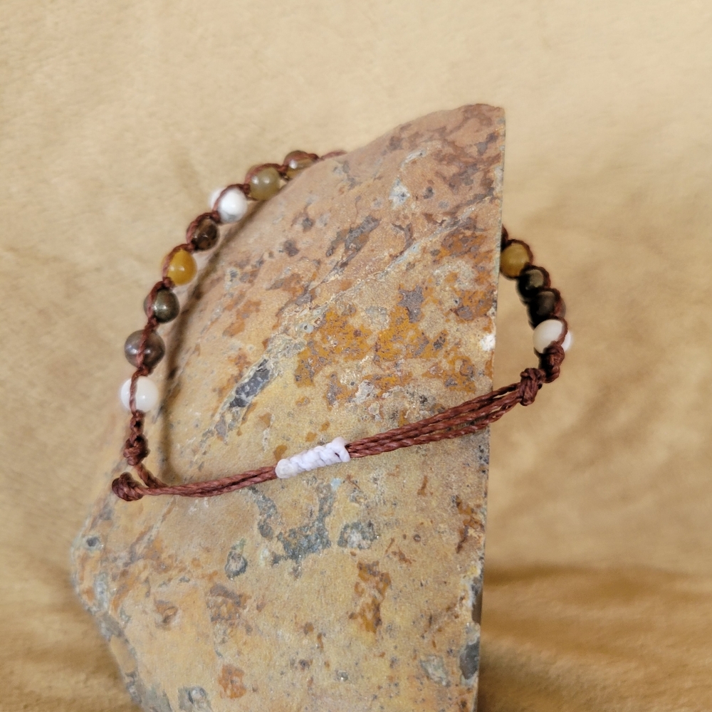 🤎🤍💛 Smoky quartz, labradorite and tigers eye bracelet - Picture 2 of 5